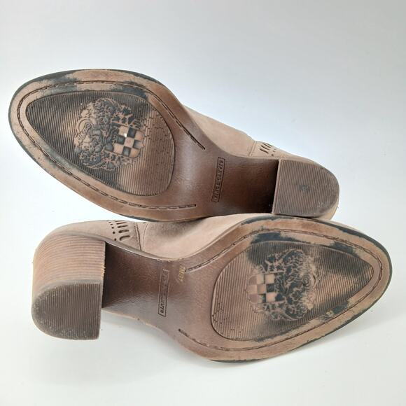 Vince Camuto French Taupe True Suede Split Shaft Ankle Bootie Womens 7 Neutral - Picture 7 of 9